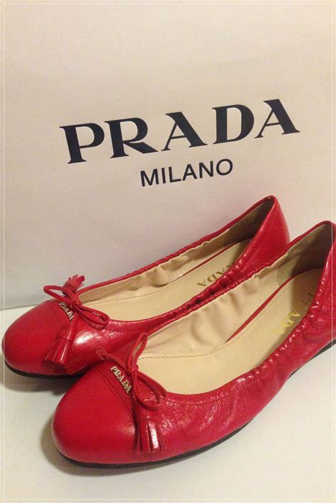 prada red logo|red prada ballet flats.